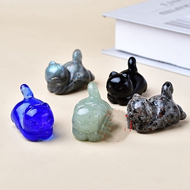 Резные украшения в форме кошки из драгоценного камня, для домашнего офисного стола