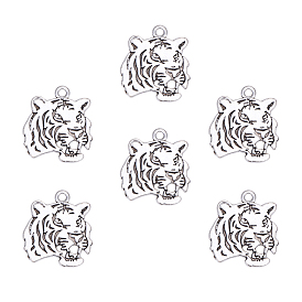 Tibetan Style Alloy Tiger Head Pendants