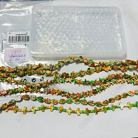 6 Strands 6 Styles Spray Painted Synthetic Turquoise Beads Strands, Mixed Color