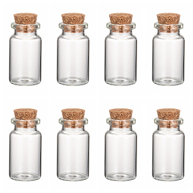 Glass Jar Glass Bottles, with Cork Stopper, Wishing Bottle, Bead Containers, Clear