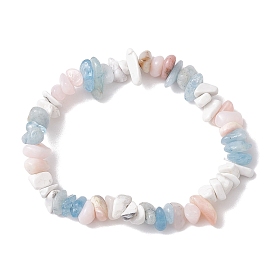 Pulseras elásticas de piedras preciosas naturales en forma de rombo para mujer