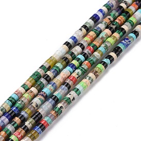 Natural & Synthetic Gemstone Beads Strands, Flat Round