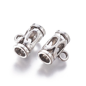 Под залог колонны из сплава в тибетском стиле, петля под залог, без свинца и без кадмия, 7.5x14 мм, отверстие : 2.5 мм, внутренний диаметр: 5 мм