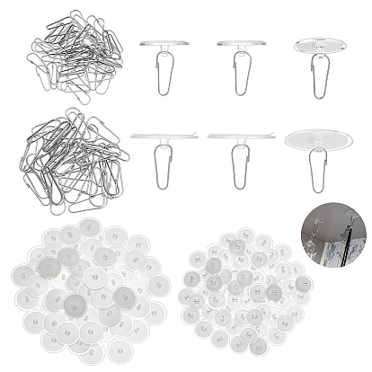 2 Прозрачная присоска для настенной вешалки на окно, с крюком из нержавеющей стали 304