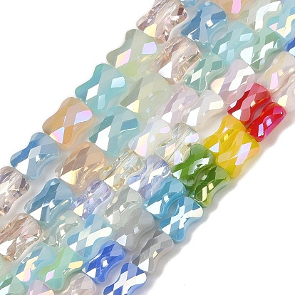 Стеклянные бусины с гальваническим покрытием , бамбук совместное, граненые