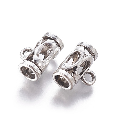 Под залог колонны из сплава в тибетском стиле, петля под залог, без свинца и без кадмия, 7.5x14 мм, отверстие : 2.5 мм, внутренний диаметр: 5 мм