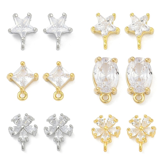 Латунные серьги-гвоздики из циркония, без кадмия, без никеля и без свинца, с петлей