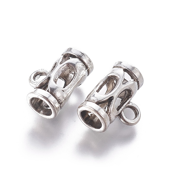 Под залог колонны из сплава в тибетском стиле, петля под залог, без свинца и без кадмия, 7.5x14 мм, отверстие : 2.5 мм, внутренний диаметр: 5 мм