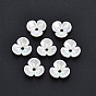 3-Petal ABS Plastic Imitation Pearl Bead Caps, AB Color Plated, Flower