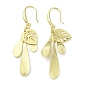 Rack Plating Brass Leaf Dnagle Earrings, Long-Lasting Plated