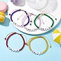 10Pcs Natural & Dyed Malaysia Jade Beaded Bracelet, Adjustable Acrylic Word Smile Beads Bracelet for Women