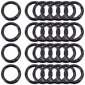 30Pcs Spray Painted Eco-Friendly Alloy Spring Gate Rings, O Rings, Snap Clasps Ring