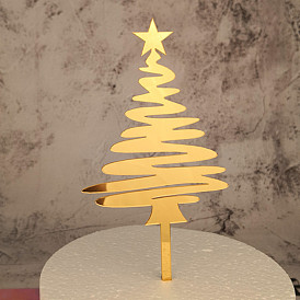 Акриловые топперы для торта, торт вставки карты, рождественские тематические украшения, рождественская елка