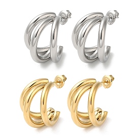 304 Stainless Steel Stud Earrings, Split Earrings, Half Hoop Earrings