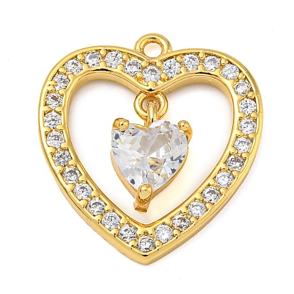 Стойка металлическая латунная микропрофилированная кубическая циркония подвески, со стеклом, без свинца и без кадмия, долговечный, сердце