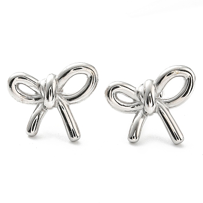 304 Stainless Steel Stud Earrings, Bowknot