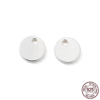 925 Sterling Silver Charms, Blank Flat Round