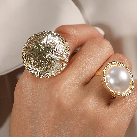 Классические кольца из цинкового сплава для женщин, плоско-круглые