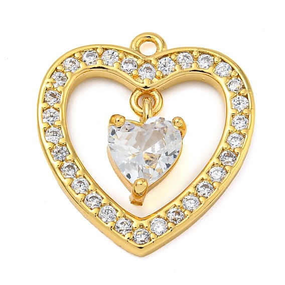 Стойка металлическая латунная микропрофилированная кубическая циркония подвески, со стеклом, без свинца и без кадмия, долговечный, сердце