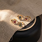 Brass & Shell Cuff Open Rings, Golden, Oval