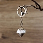 Natural Shell Chips Inside Resin Diamond Keychain