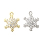 Подвески из кубического циркония с микропаве из латуни на рождественскую тематику, снежинка