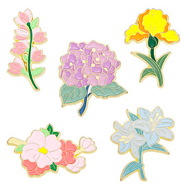 Spring Theme Flower Alloy with Enamel Pin Brooch, Clothing Bag Hat Decoration Pin Badge for Women