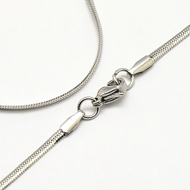 Trendy Men's 304 Stainless Steel Herringbone Chain Necklaces, with Lobster Clasps