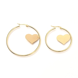 Серьги из 304 нержавеющей стали, кольцо в форме сердца