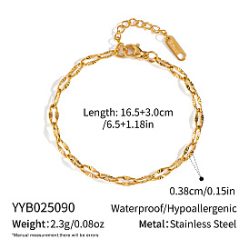 3.8мм 304 Женские браслеты-цепочки из текстурированной нержавеющей стали с узором