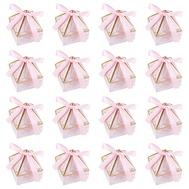 Бумажные коробки для упаковки конфет в форме ромба, с лентой, подарочная коробка для счастливого дня свадьбы