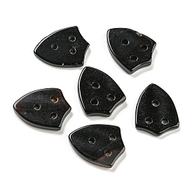 Natural Black Onyx Dyed Pendans, 3-Hole, Arch Shape Charms