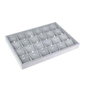 24 Grids Velvet Pendant Organizer Trays, Rectangle