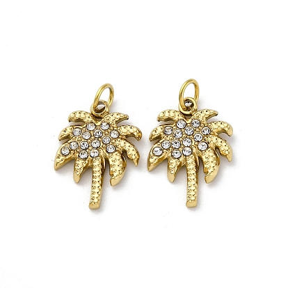 304 из нержавеющей стали горный хрусталь подвески, с целью перехода в кольце, очарование кокосовой пальмы, ионное покрытие (ip)