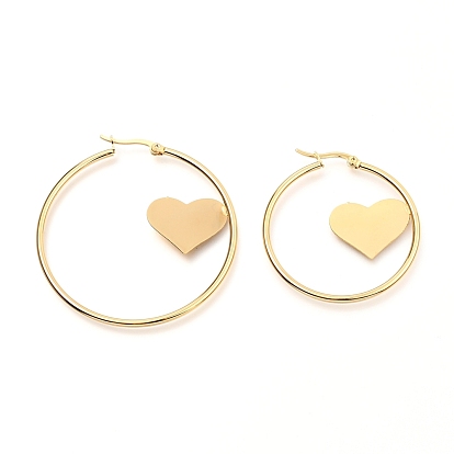 Серьги из 304 нержавеющей стали, кольцо в форме сердца