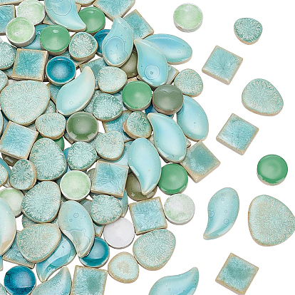 500G 4 Styles Porcelain Mosaic Tiles, Mosaic Tiles, for DIY Mosaic Art Crafts, Picture Frames and More