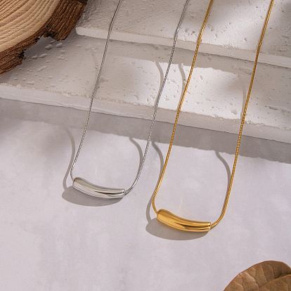 Минималистичные 304 подвески в виде бобов из нержавеющей стали с круглыми цепочками-змейками для женщин