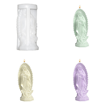 Religion Virgin Mary DIY Candle Silicone Molds, for Scented Candle Making