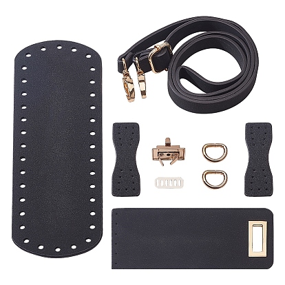 Вязаная сумка из искусственной кожи, с сумкой из искусственной кожи, погон, поворотный замок, откидная крышка, пряжки