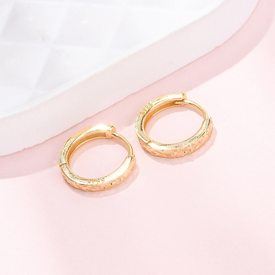 925 серьги-кольца из стерлингового серебра с текстурой для женщин