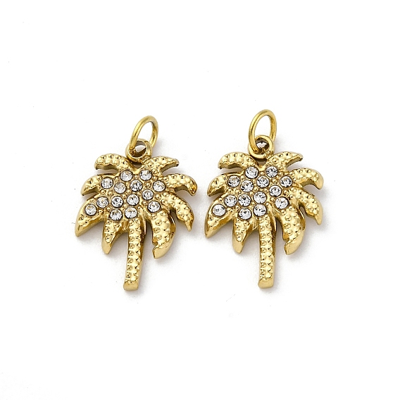 304 из нержавеющей стали горный хрусталь подвески, с целью перехода в кольце, очарование кокосовой пальмы, ионное покрытие (ip)