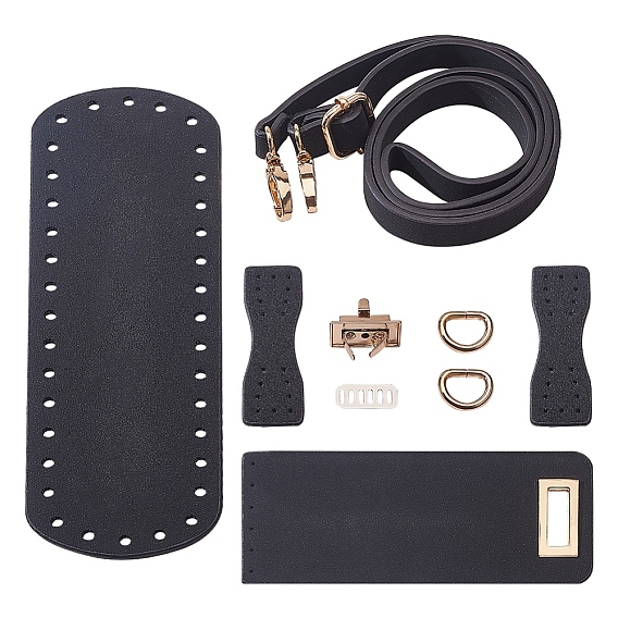 Вязаная сумка из искусственной кожи, с сумкой из искусственной кожи, погон, поворотный замок, откидная крышка, пряжки