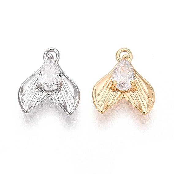 Латунные микро проложить кубического циркония подвески, прелести рыбий хвост