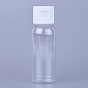 Transparent PET Plastic Refillable Flip Cap Bottle, with PP Plastic Screw Lid, Round Shoulder