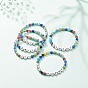 Word Bracelet, Colorful Millefiori Glass & Acrylic Beaded Stretch Bracelet for Women