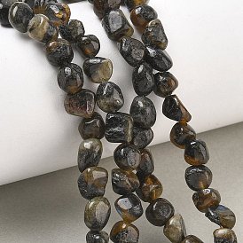 Brins de perles de larvikite naturelles, nuggets, pierre tombée