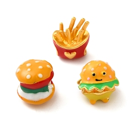 Cartoon Imitation Food Alloy Enamel European Beads, Large Hole Beads, French Fries & Hamburger