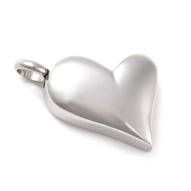 304 Stainless Steel Urn/Perfume Pendants, Heart