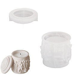 Column with Angel Pattern DIY Silicone Candle Molds, Resin Casting Molds, For UV Resin