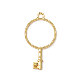 Zinc Alloy Pendants, Open Back Bezel, for DIY UV Resin, Epoxy Resin, Pressed Flower Jewelry, Key
